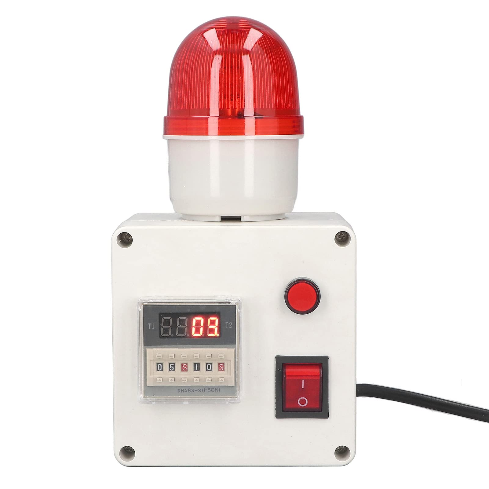Fafeicy Sirena con Timer Ciclo di Allarme Sonoro Industriale 90-110 Decibel Regolabile con Display a 6 Cifre per la Produzione, Trasformazione Alimentare, Prodotti Chimici, Medici