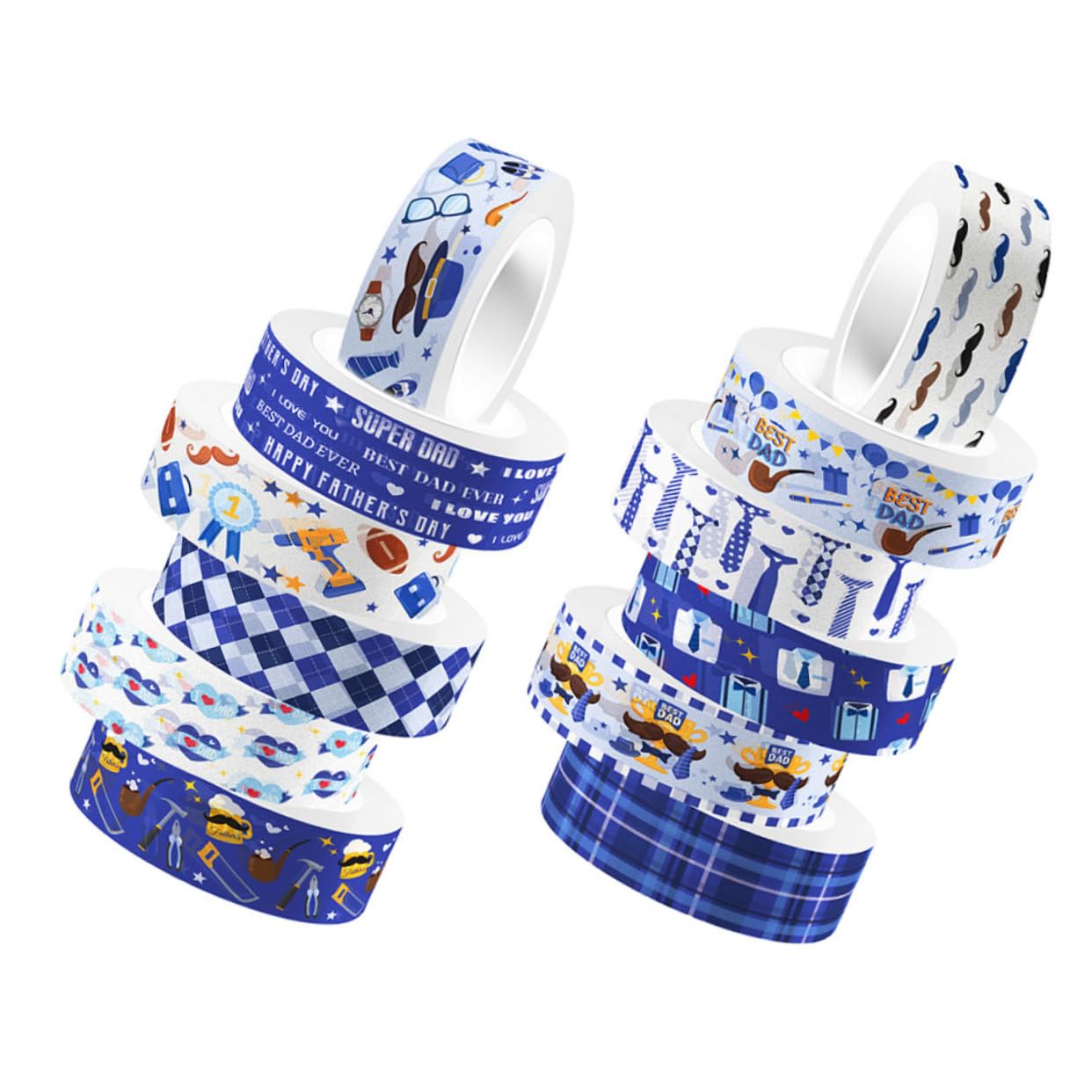 Tofficu 48rollen Washi Tape Für Diy Bastelprojekte Transparente Klebebänder Für Scrapbooking Geschenkverpackungen Und Journaling Zum Vatertag