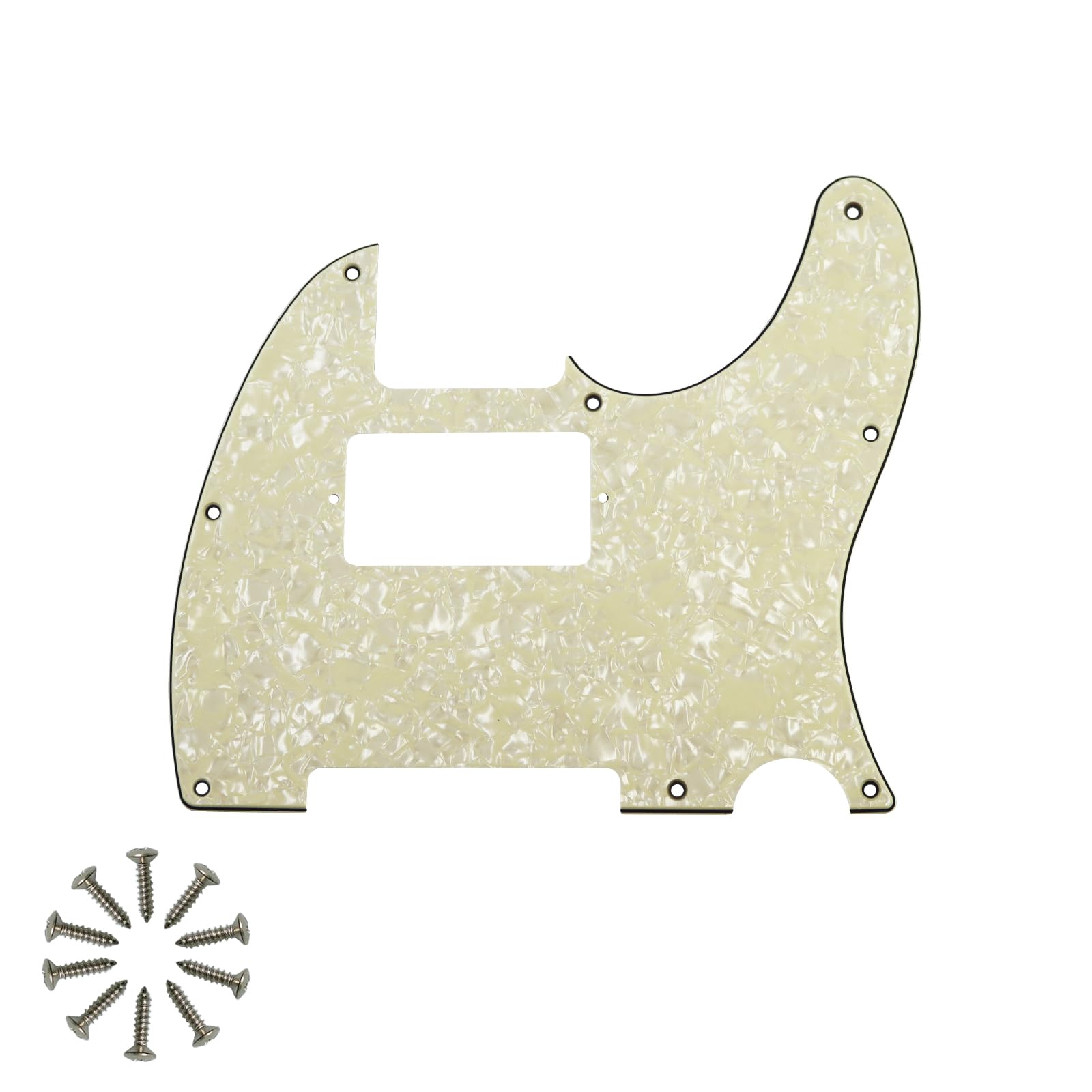 8-Hole HH Tele Pickguard for Fender Telecaster, Aged Pearl 4Ply