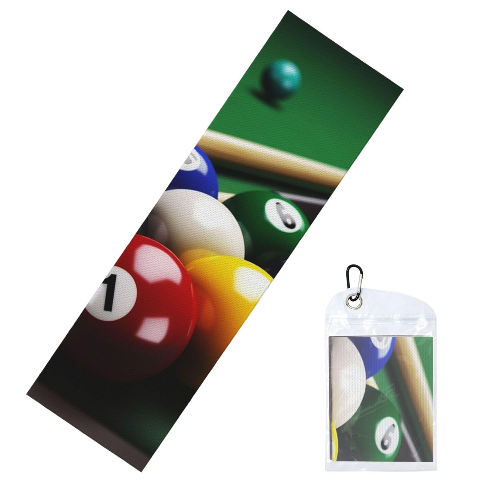 DWVTSLH Cooling Towel for Neck and Face, Billiards Ice Towel for Hot Weather, Soft Microfiber Chilly Towels with Waterproof Bag & Carabiner, Breathable Workout Towels 40"x12"