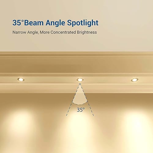 Miniatura 7 de DEWENWILS Paquete de 10 bombillas LED GU10, 2700 K blanco cálido de 50 W de repuesto halógeno, bombilla LED regulable con cubierta de vidrio para