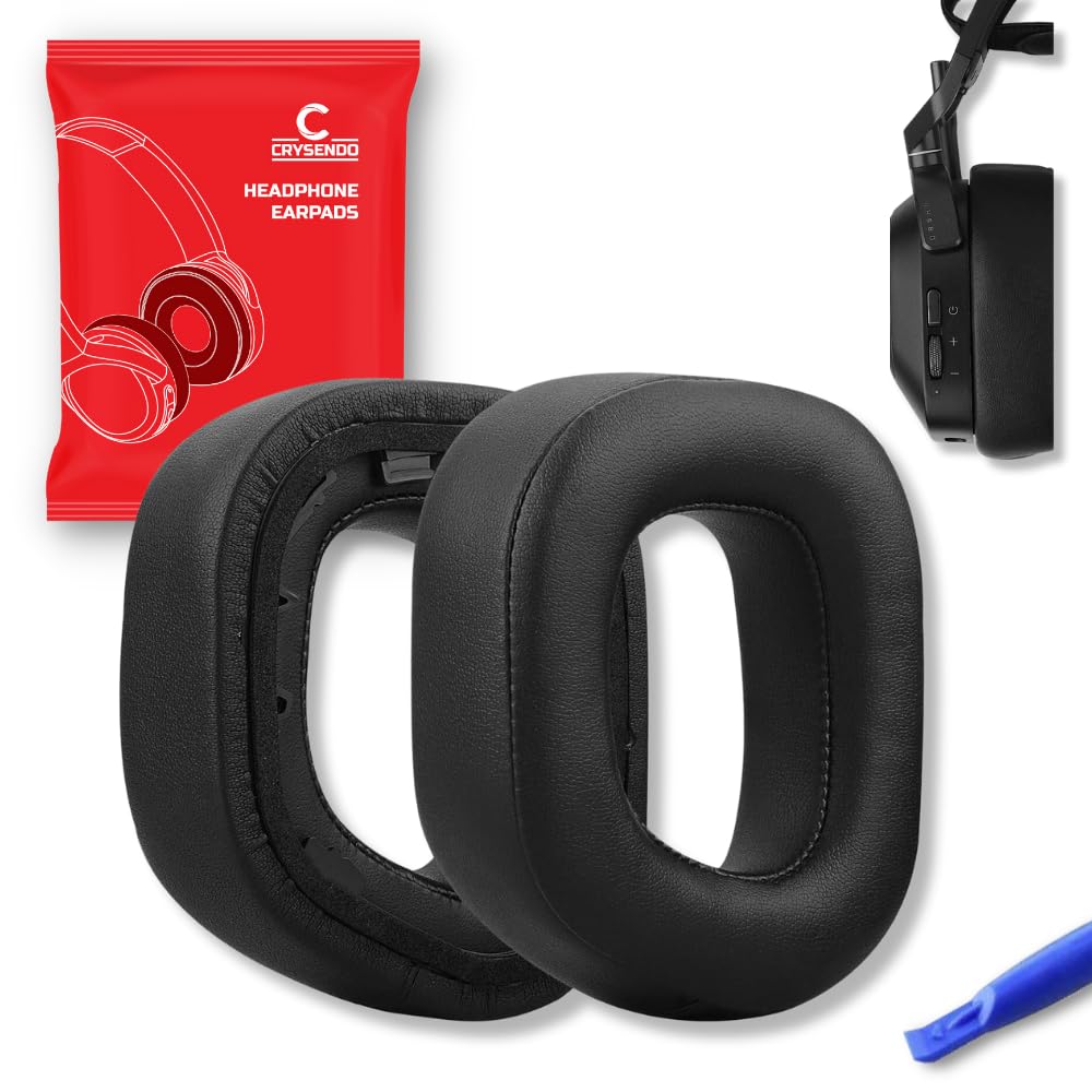 Crysendo Headphone Cushion for Cor-sair HS80 Headphones | Replacement Ear Cushion Cover Ear Pads | Highly Durable, Protein Leather & Memory Foam Ear Cushions - Black