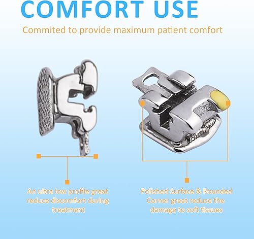 Miniatura 2 de AnhuaDental - Soporte de metal autoencendido para ortodoncia 0022 Roth 345 con ganchos 20 soportespaquete