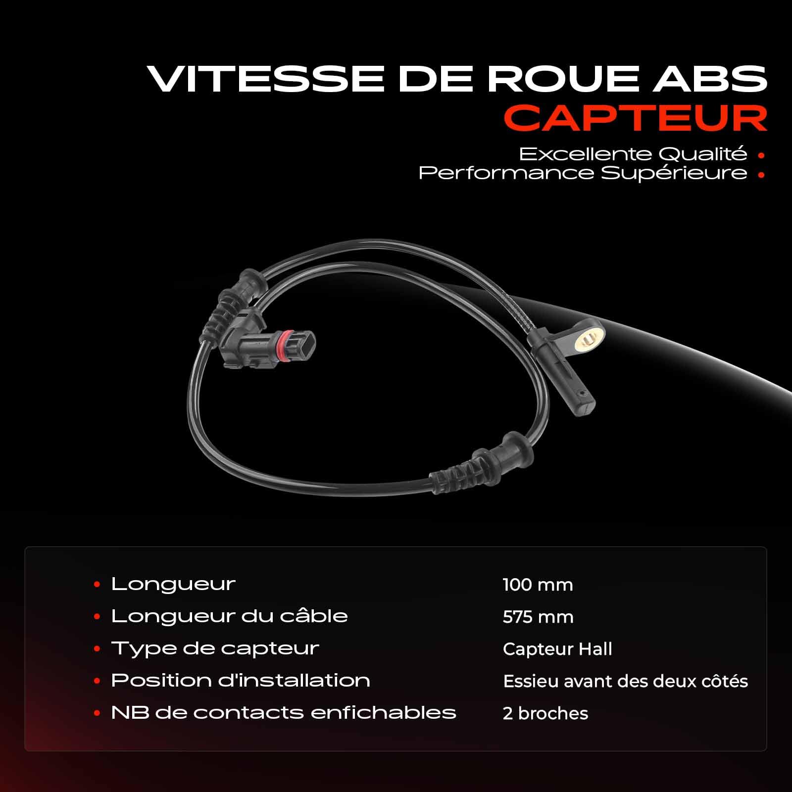 Frankberg Capteur ABS essieu avant des deux côtés 2035400417 | Compatible avec: ,Classe C T-Model S203 , ,Classe C Coupé CL203 , , ,