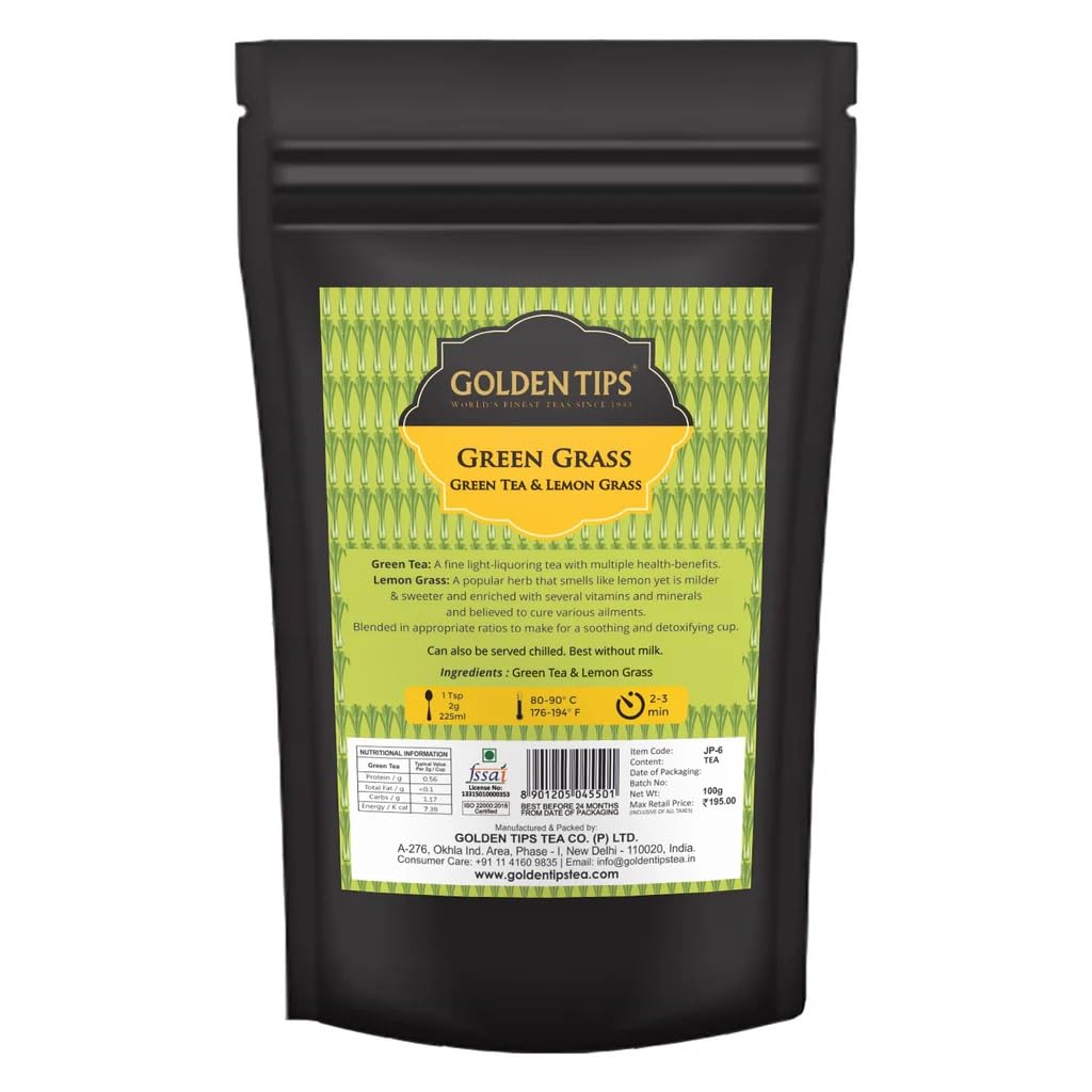 Golden Tips Lemon Grass Organic Loose Leaf Tea Green Tea (250 Gram, 120 cups) (B0753DCD6L) Amazon Price History, Amazon Price Tracker