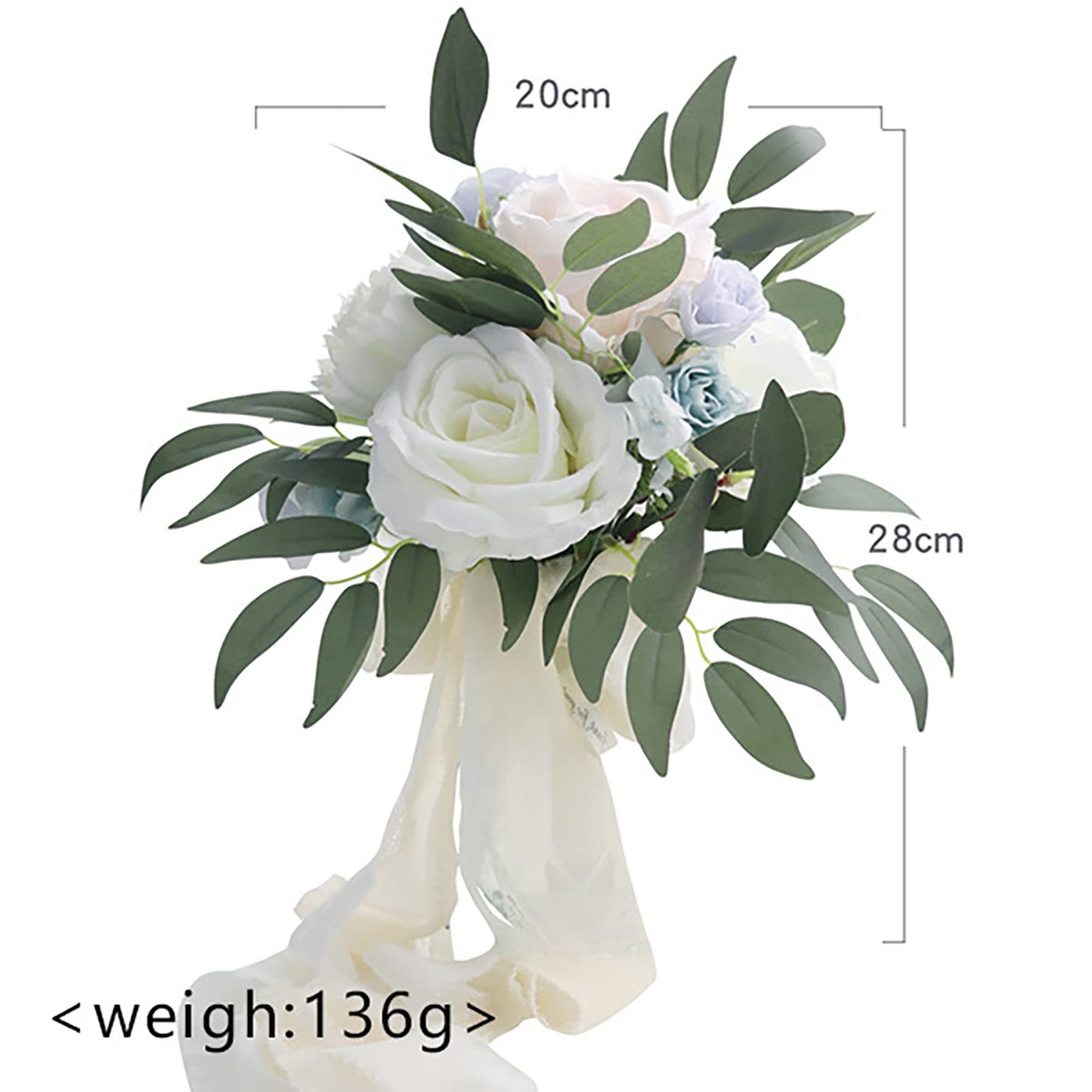 Fiori Artificiali Piante Foresta Simulazione Fiore Bouquet da Sposa Bianco Blu Matrimonio per Centrotavola Addio Decorazioni Romantiche (1) (1 B) Interessante