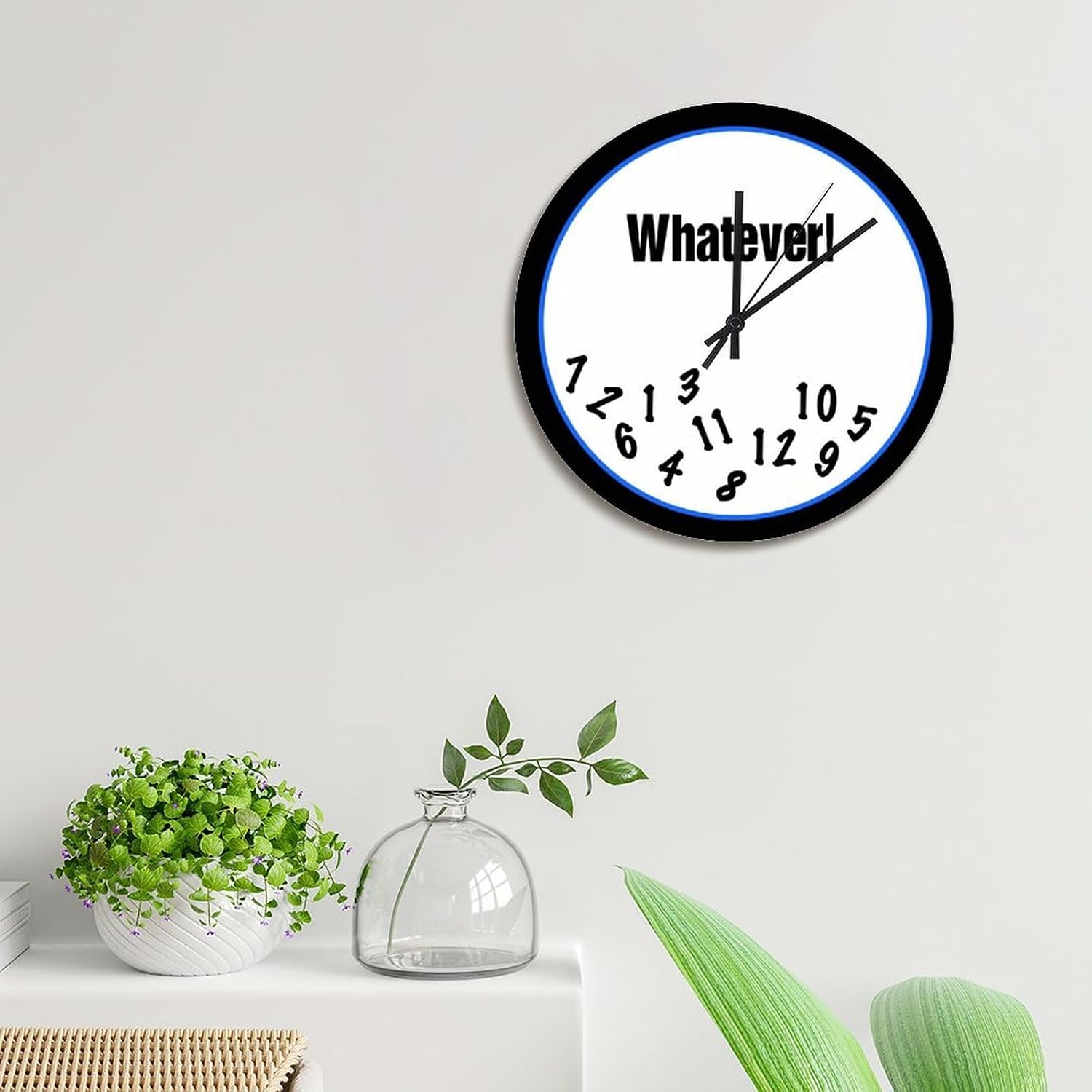 ArogGeld Retirement Vacation Clock Whatever Funny Large Wooden Wall Clocks Battery Operated 15 Inch Silent Non-Ticking Farmhouse Wall Decor for Bedroom Living Room