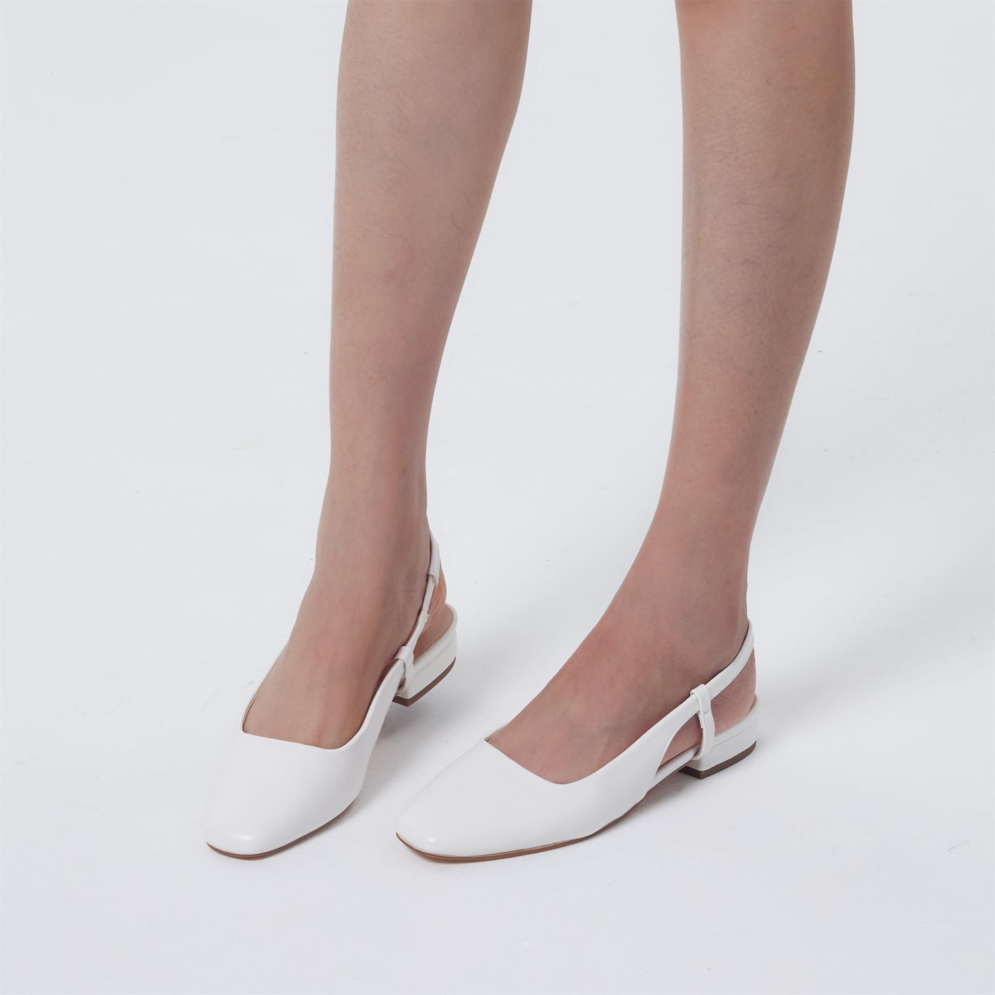 Zhabtuc Ballerine con Cinturino Donna Piede Chiuso Quadrato Tacco 1 Pollice Scarpe Slip-on per Lavoro Festa Matrimonio Prom Casual Eleganti Comode
