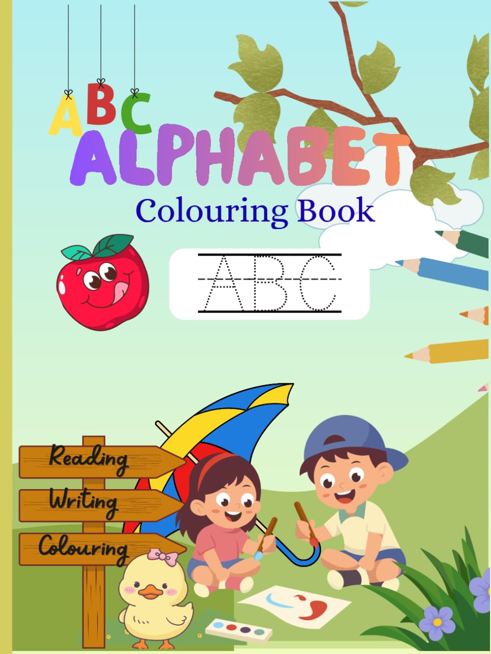 Alphabet Coloring Book: Fun Coloring, Letter Learning and Simple Word Practice for Toddlers and Preschool Kids