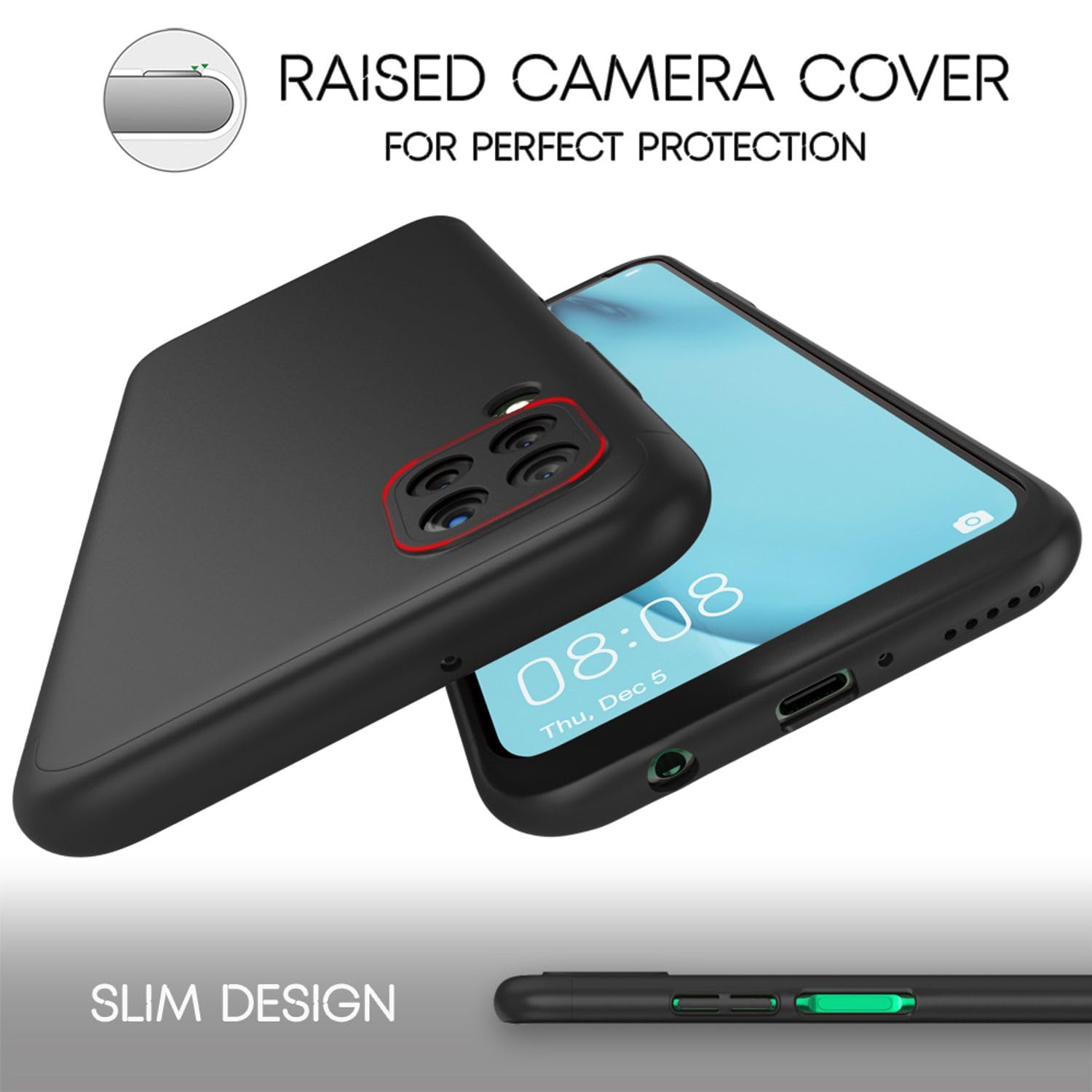 LeYi Cover per Huawei P40 Lite 5G con [2 vetro temperato], anello di supporto militare anti
