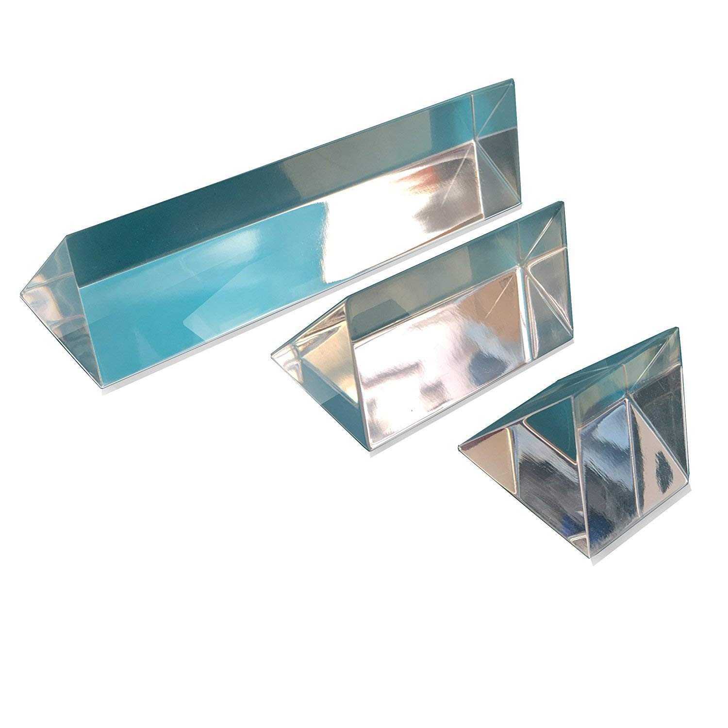 Sciencent Set of 3 Equilateral Acrylic Prisms 1" 2" 4"