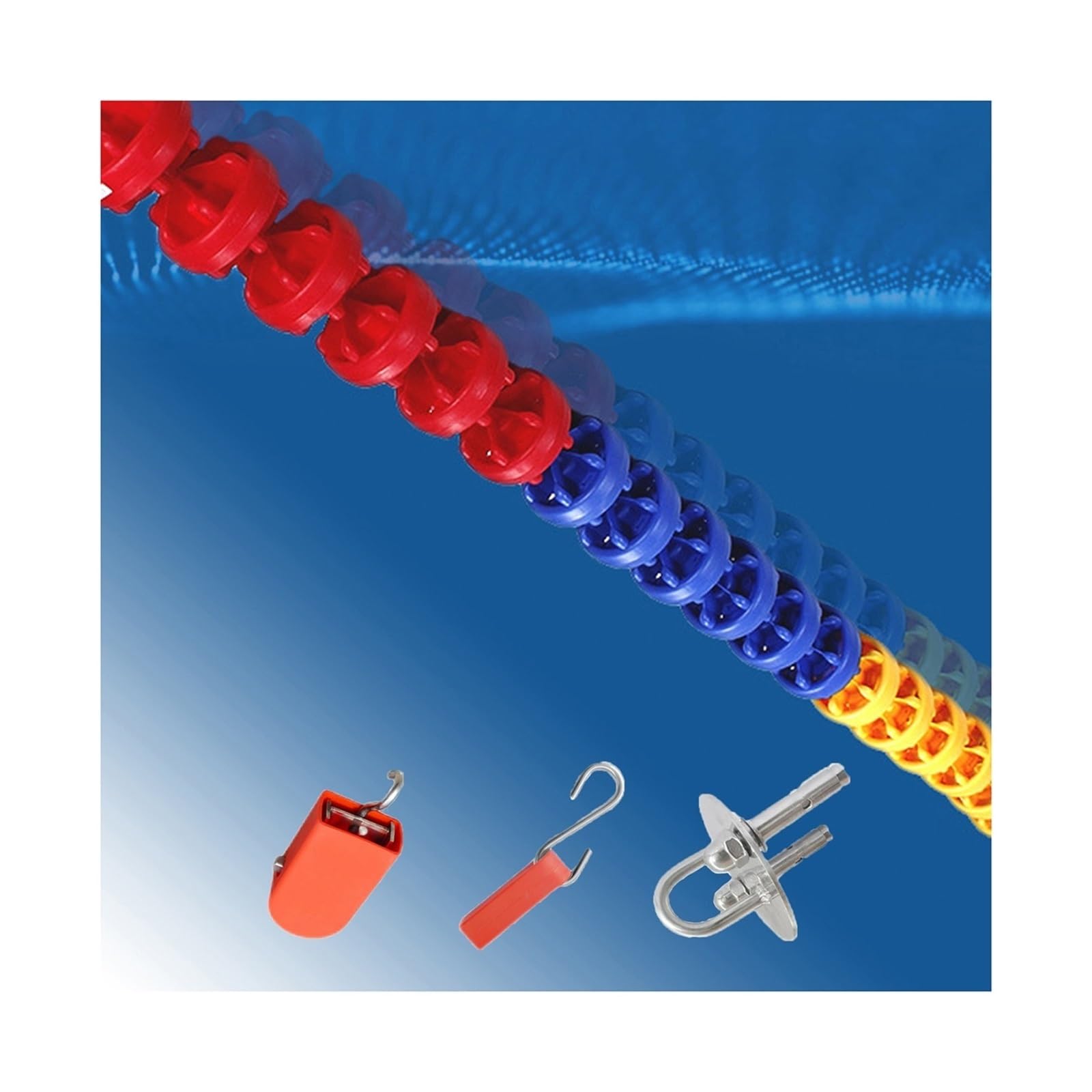 Barrière de sécurité pour Piscine, Ligne de séparation pour équipement de Piscine, bouée de séparation, Facile à Installer, adaptée aux Parcs Aquatiques de Plage (Corde en Nylon, 6 mètres)