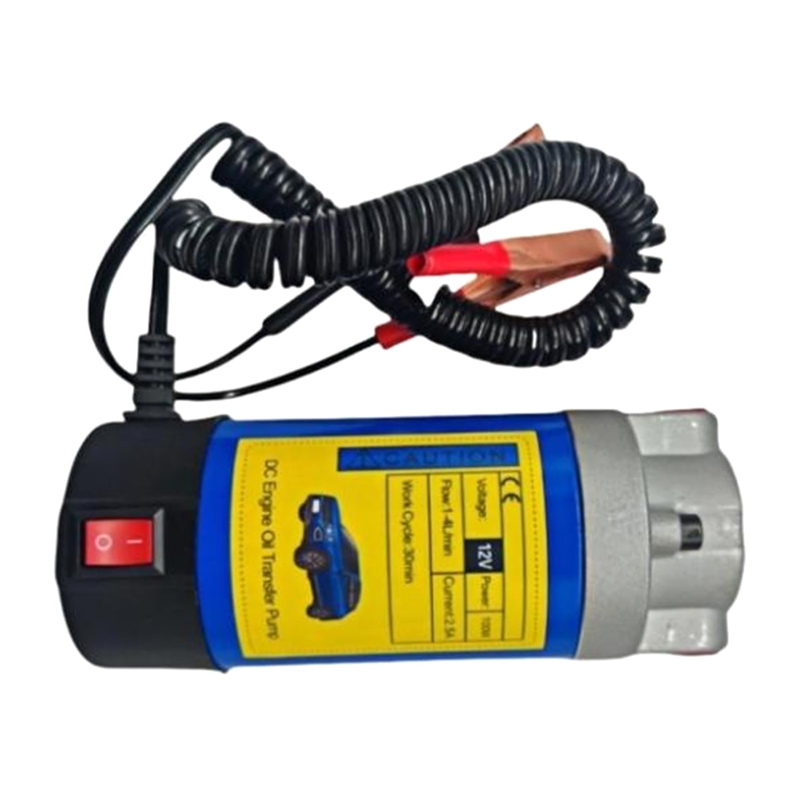 Pompe d'aspiration d'huile 100 W robuste 24 V Pompe de transfert d'huile pour tâches d'entretien de voiture et de machines, abstracteur de moteur portable