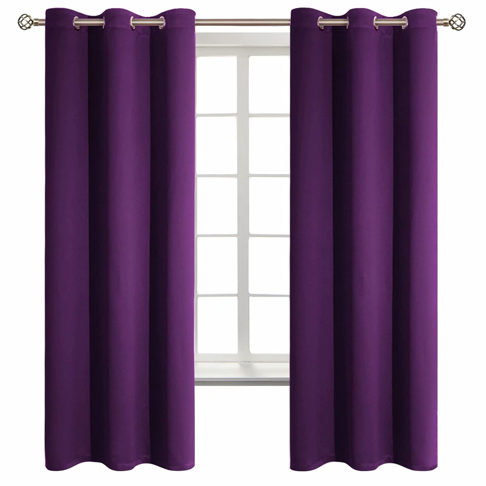 BGment Purple Blackout Curtains for Bedroom 63 Inch Long - 2 Panels