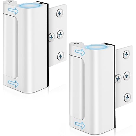 Home Security Door Lock, White (2 Pack) - Childproof and Reinforcement Lock...