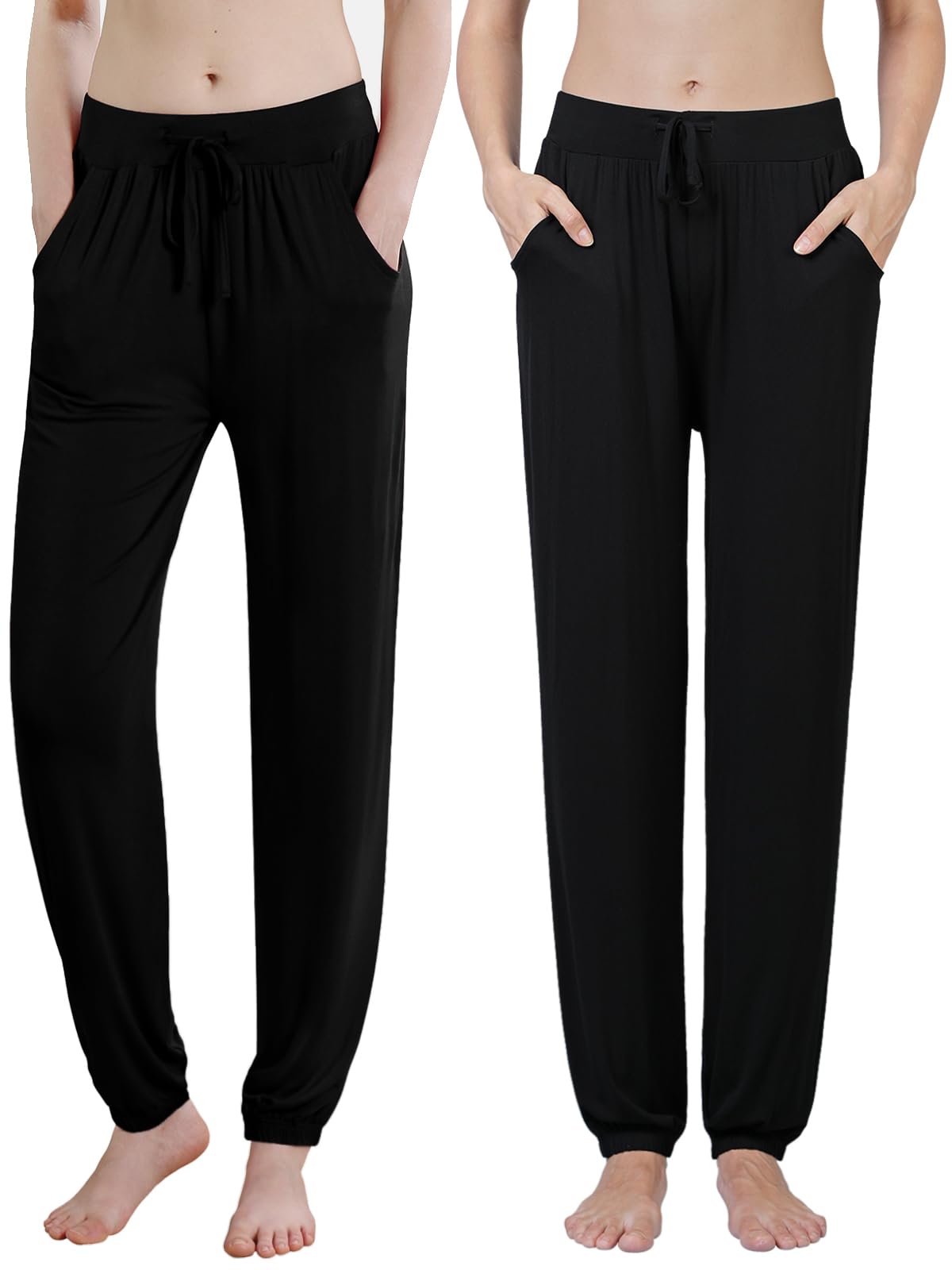 Komfokore Freizeithose Damen Hose Weiche Lounge Hosen Schlafanzughose mit Tasche