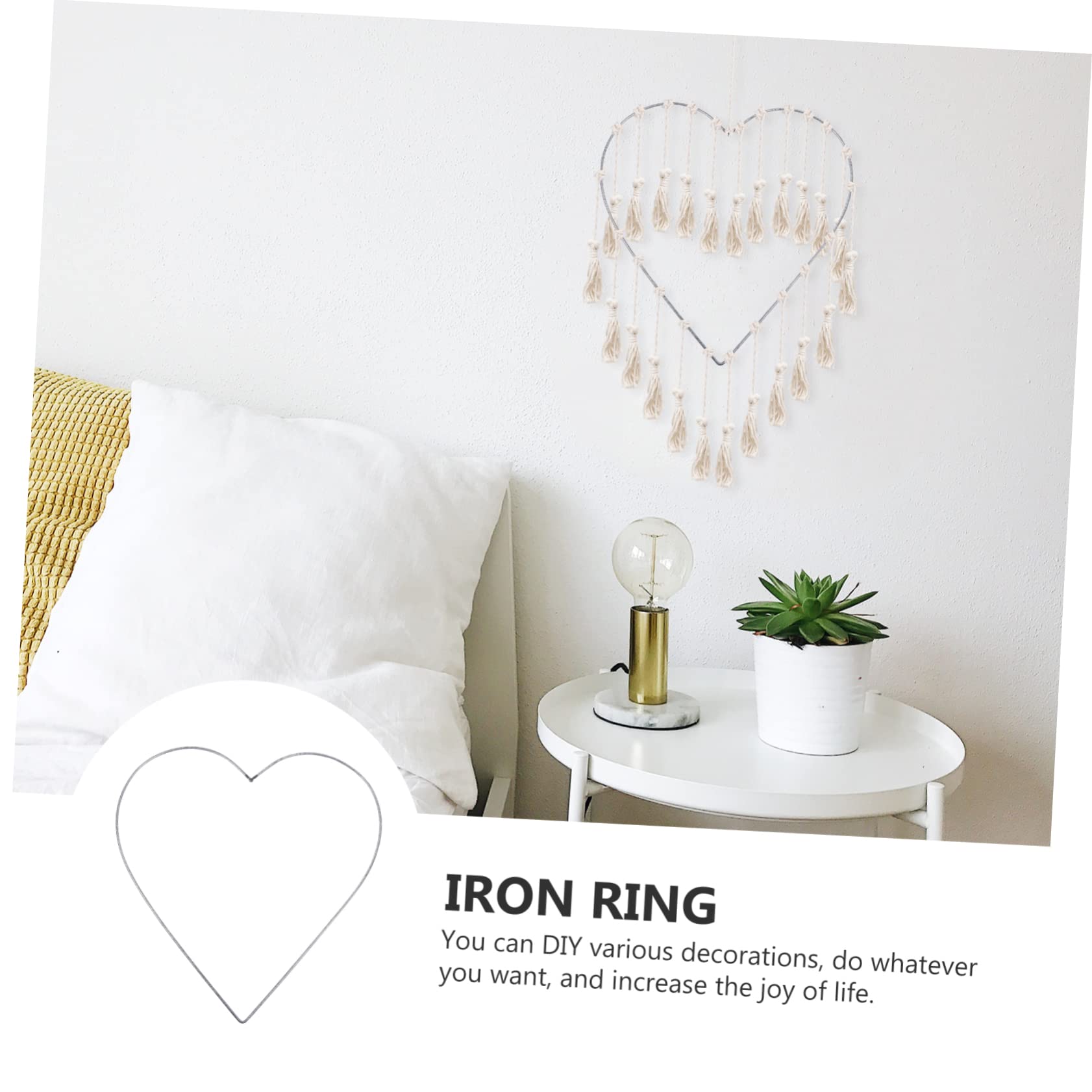 Cabilock 2pcs DIY Heart Star Wreath Frame Garland Accessory for Creative Christmas Decor Ring for Home Garden Wall Ceiling Decoration