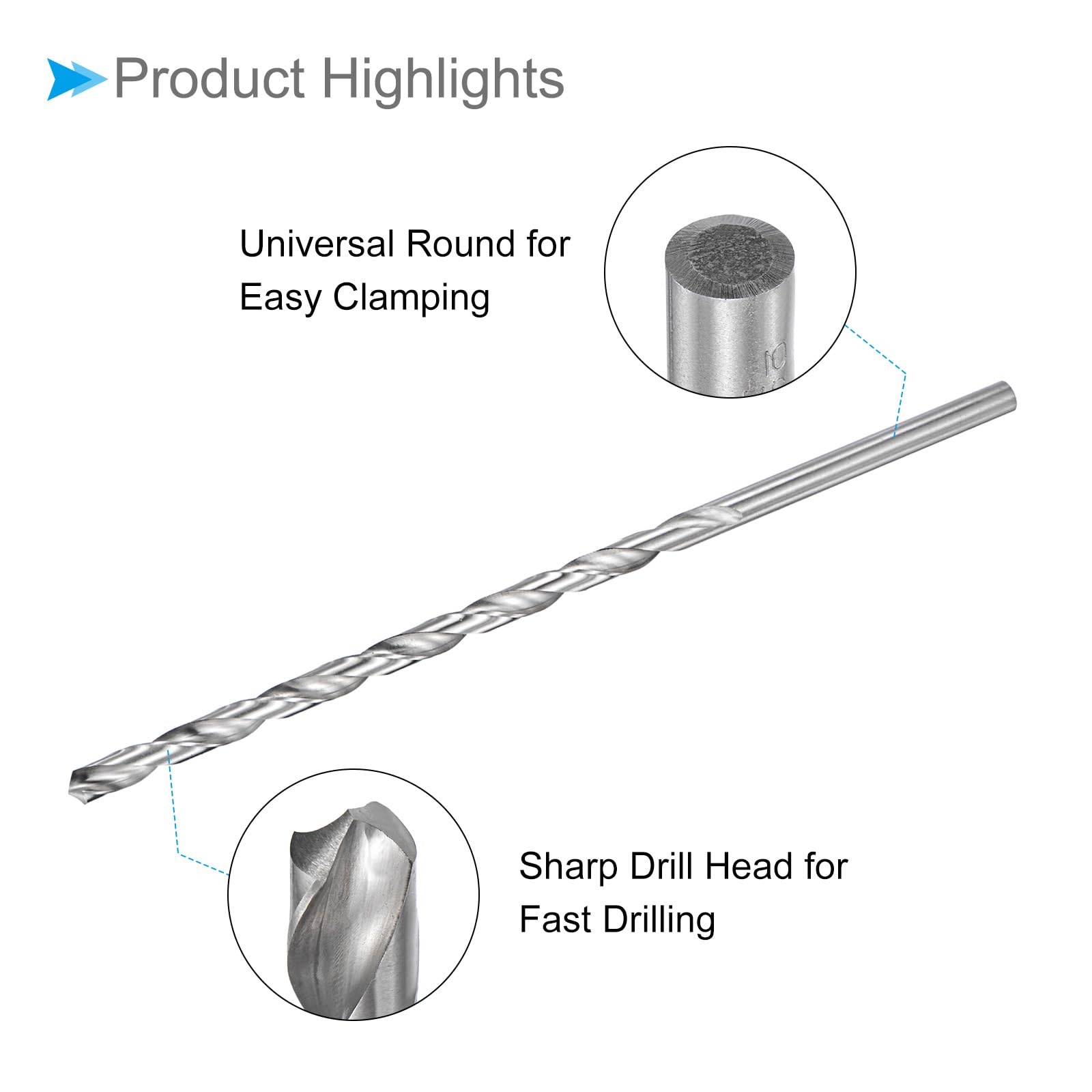 CoCud Twist Drill Bits, 10mm Cutting Diameter 0.39" Shank 300mm Length - Image 4
