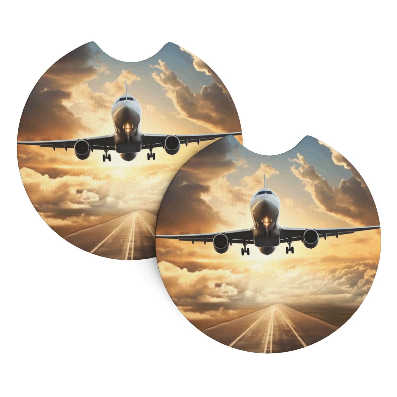 2PCS Car Coaster for Cup Holders Universal Auto Cup Mat Airplane Cup Coaster Pad 2.7" Waterproof Neoprene Non-Slip Cup Holder Coasters Car Interior Accessories for Women Men