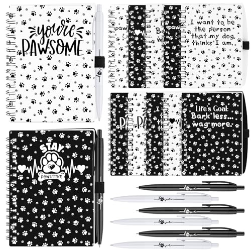 Eaasty 10 Set Vet Receptionist Week Gifts Bulk Veterinary Technician Spiral Notebooks with Paw Ballpoint Pen Vet Tech Appreciation Gift for Veterinary Receptionist Assistant Nurse Doctor Dog Lover