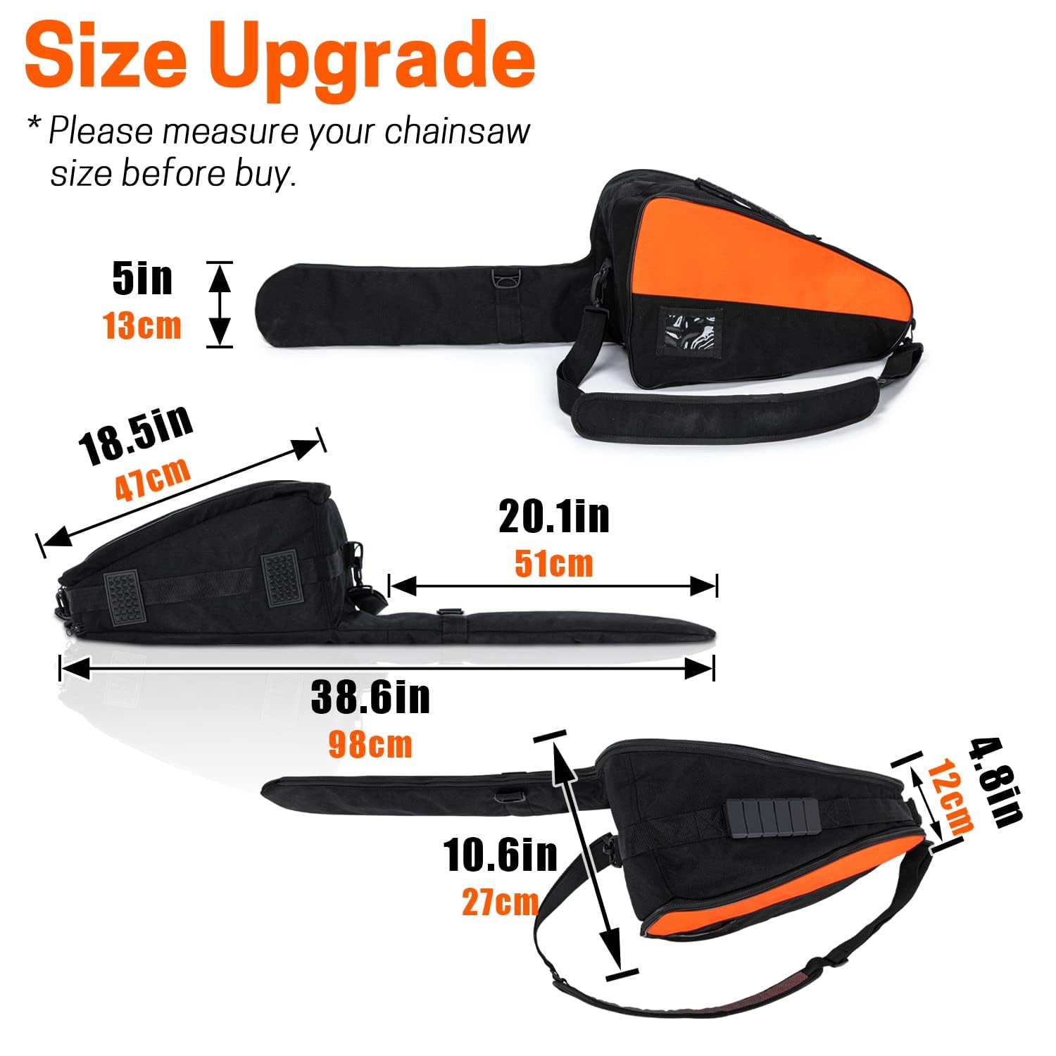 Bolsa de Motosierra Mejorada, tamaño Mejorado, Funda de Transporte portátil para motosierras Stihl/Husqvarna de 16 Pulgadas, 18 y 20 Pulgadas