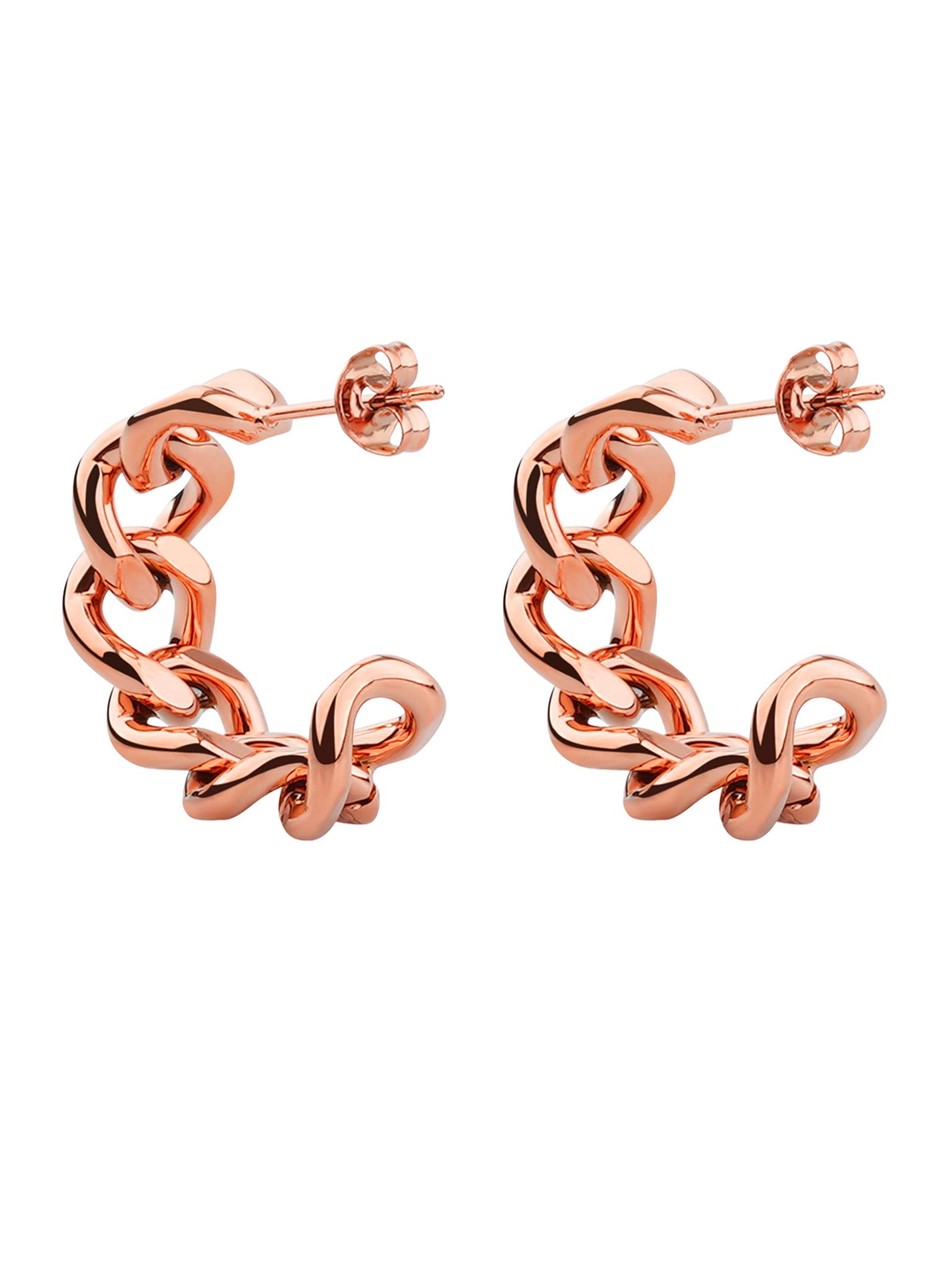 Orecchini A Cerchio Stella 'a Little Something' - Placcati Oro 18K E Oro Rosa, Anallergici In Acciaio 316L - 2