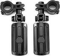 Vista 1 de Estriberas para motocicleta de 1 a 1 1/3 pulgadas con protector de motor, estriberas para Harley Honda, Suzuki, Yamaha (negro)