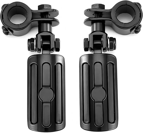 Estriberas para motocicleta de 1 a 1 13 pulgadas con protector de motor, estriberas para Harley Honda, Suzuki, Yamaha (negro)