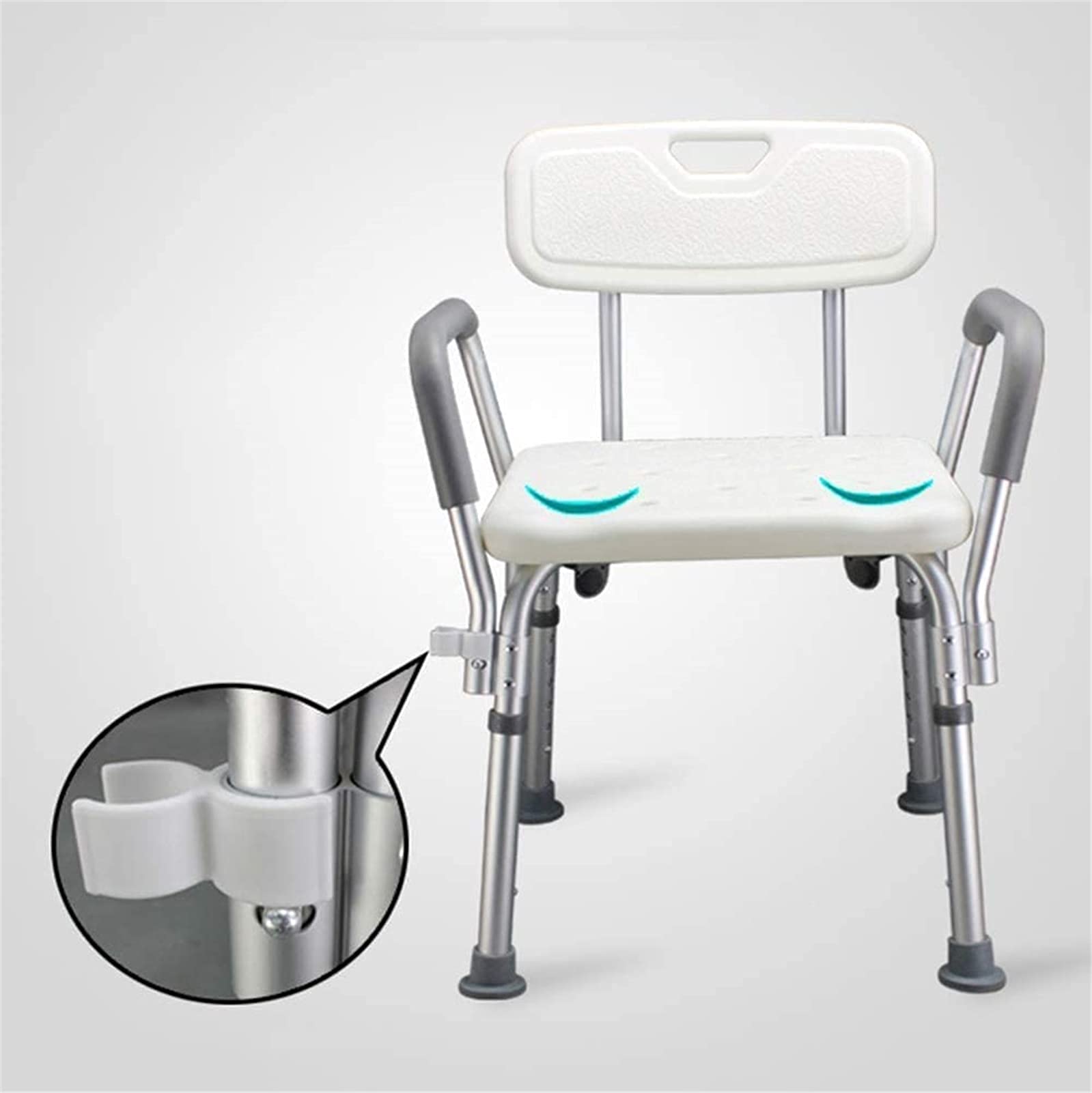 Asiento de Ducha, Silla de Ducha, Asiento de Ducha, sillas de baño Ajustables Antideslizantes con Respaldo y Asas, Bancos de Ayuda para Ducha para Personas Mayores y discapacitados