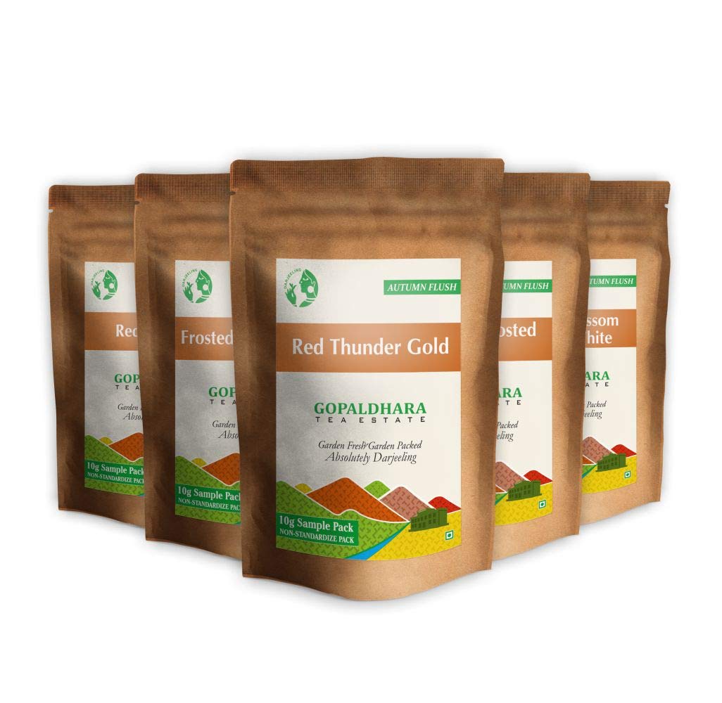 GOPALDHARA Darjeeling Frosted Autumn Teas Sample Pouches (Pack Of 5 Teas - 10 Grams Each) - Ftgfop1 Whole Leaf Chai Tea From High Mountain (B08W27YNKT) Amazon Price History, Amazon Price Tracker