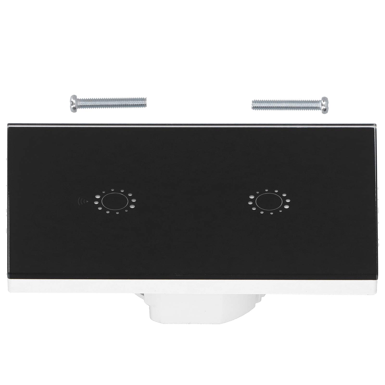 Inteligentny włącznik światła LED Wall Touch 2-krotny dla Alexa Inteligentna kontrola aplikacji głosowej AC 95-250 V (Czarna osłona 2-kierunkowa (2031008))