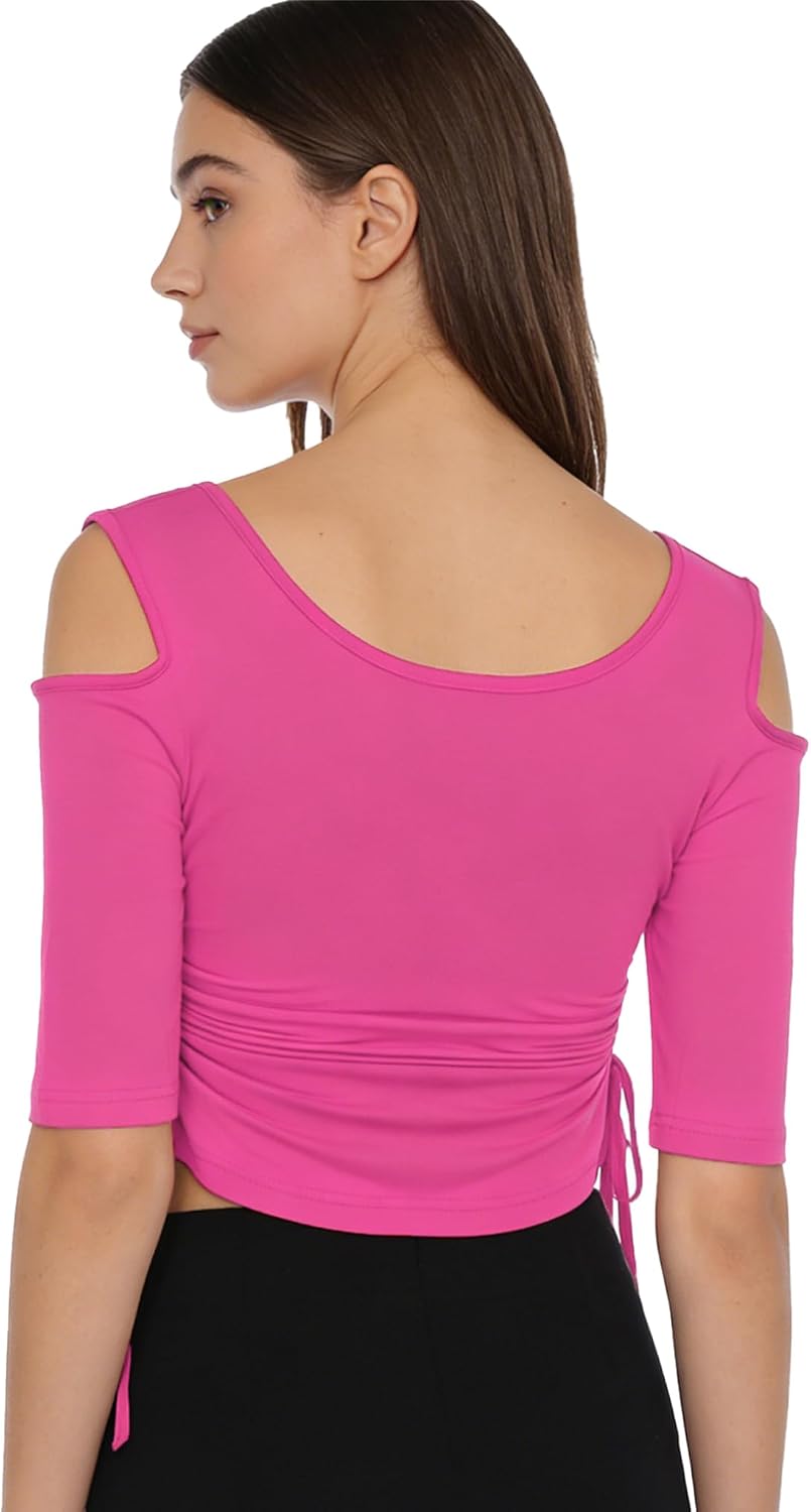 Jan Jean Womens Crisscross Latin Ballroom Dance Top Salsa Rumba Dancewear Performance Top Performance Clothes