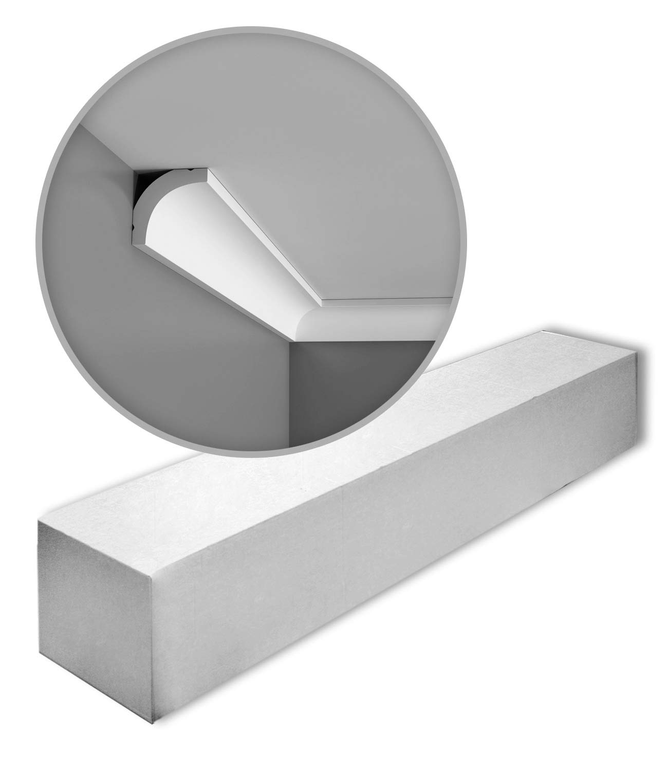 Orac Corniches CB520N-box-10 200 cm x 3,5 cm x 3,5 cm Polystyrène extrudé (LDPS) non prétraité 10 moulures / 20 m