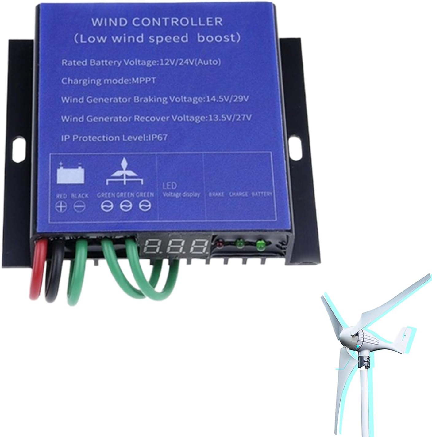 Efficiently 20000W Wind Turbine Charge Controller 12V 24V Auto 48V MPPT Wind Wind Controller for Lithium Battery, Solar Panels Or Wind Generator,48V,220V