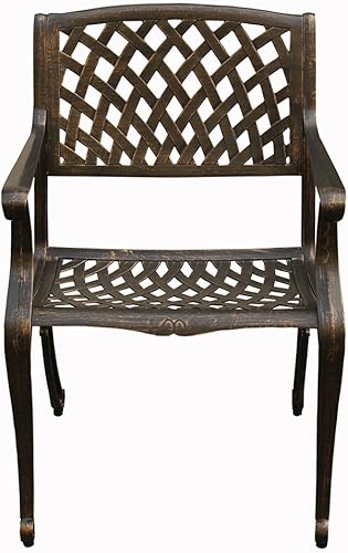 Miniatura 10 de Oakland Living Silla de comedor de patio negro de aluminio fundido de malla al aire libre moderna