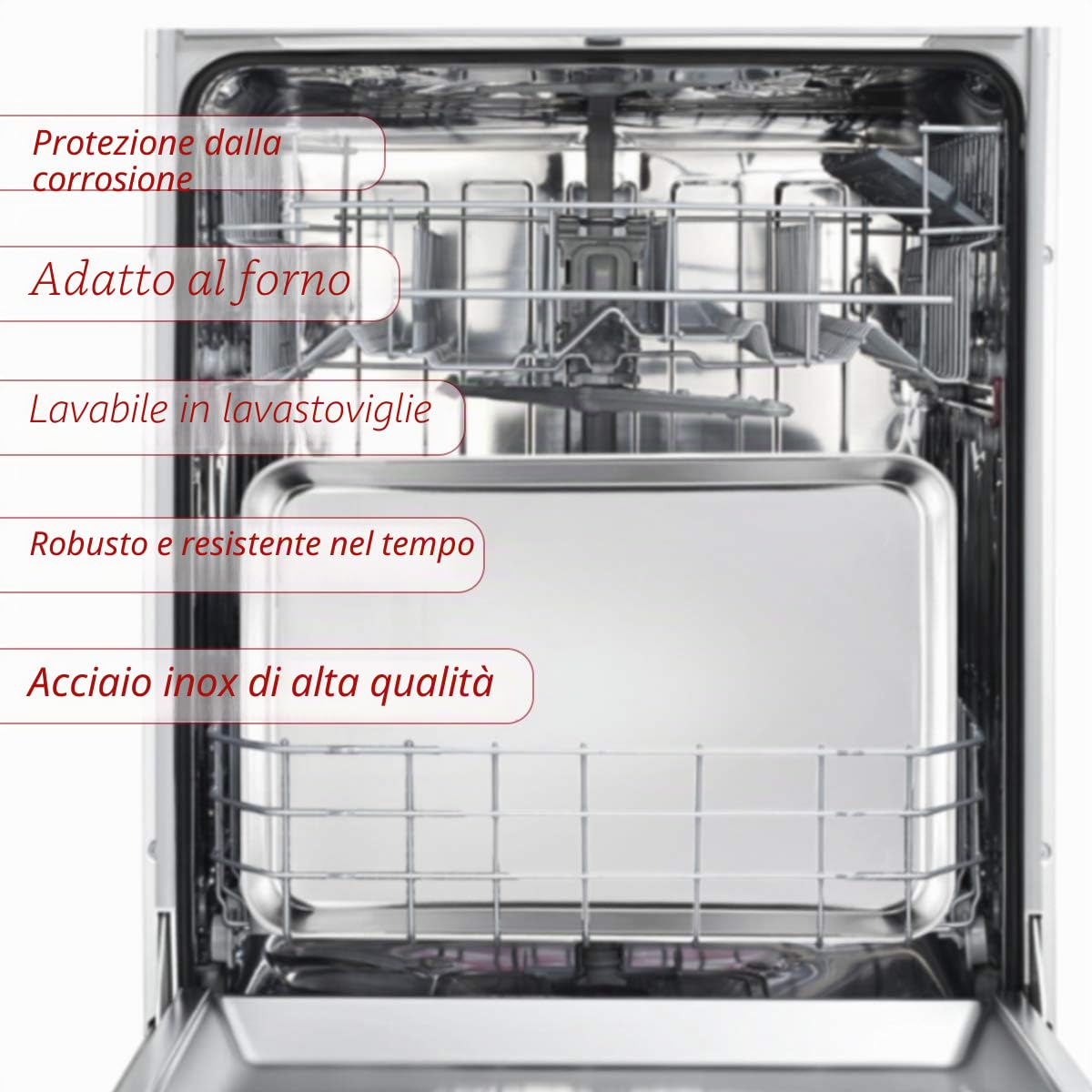 HaWare - Teglia da forno, in acciaio inox, set da 2 pezzi, 40 x 30 x 2,5 cm, rettangolare, per cuocere e servire, atossica e sana, facile da pulire e lavabile in lavastoviglie