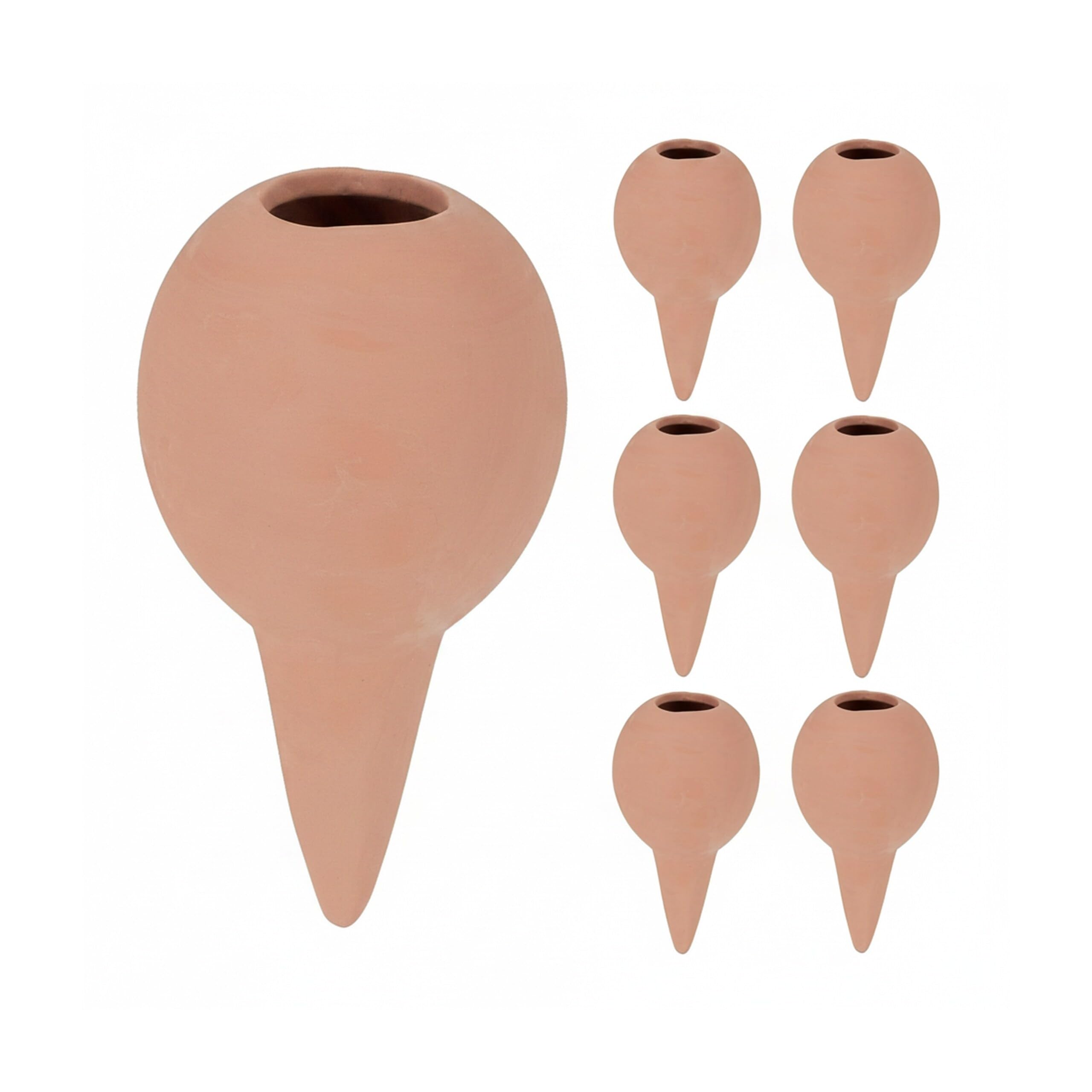 Relaxdays Arrosage en Terre Cuite, lot Pratique de 6, pour intérieur et extérieur, H x D : 11,5 x 6 cm, Marron