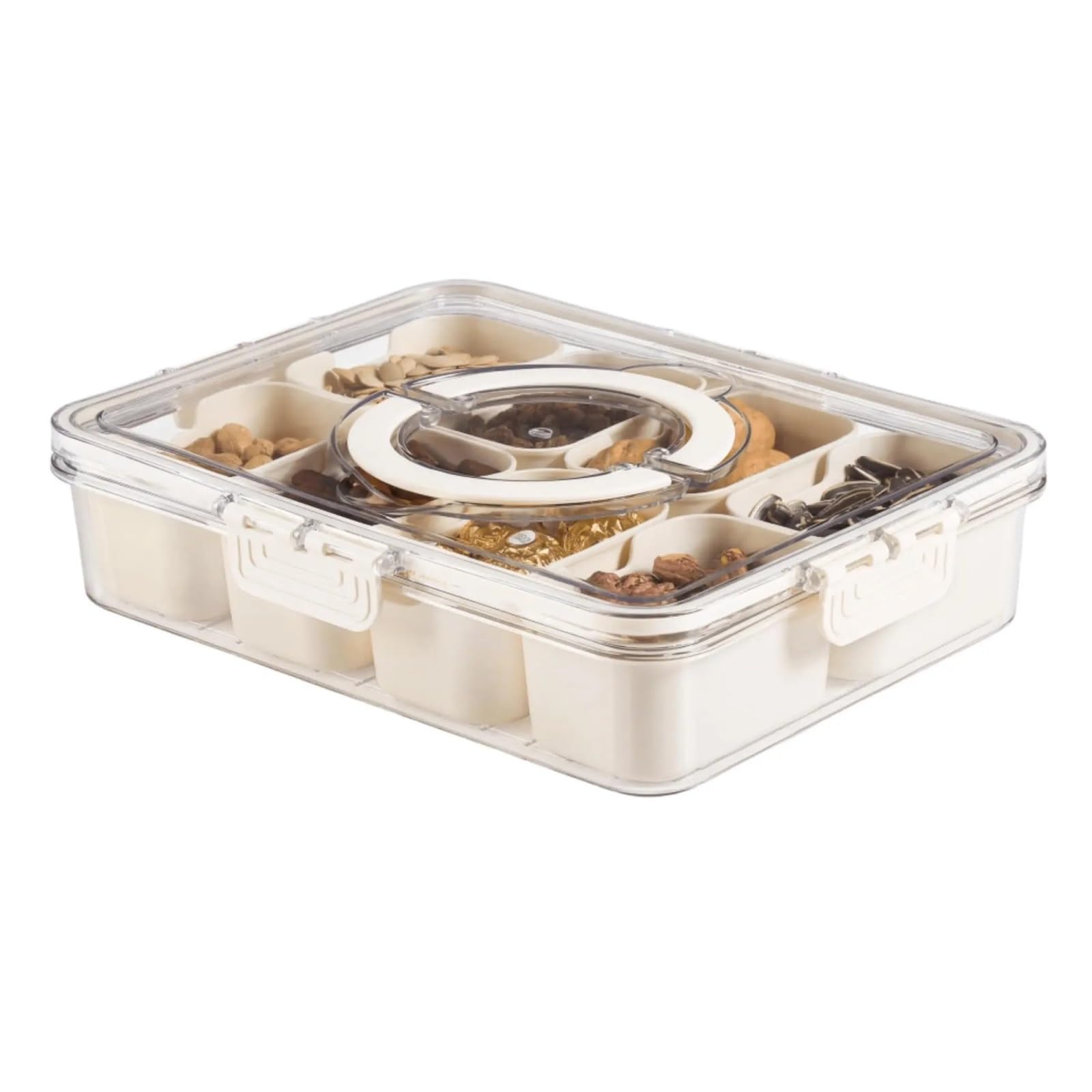 WZPTLKIBAD Seasoning Storage Box, Serving Tray with Lid and Handle