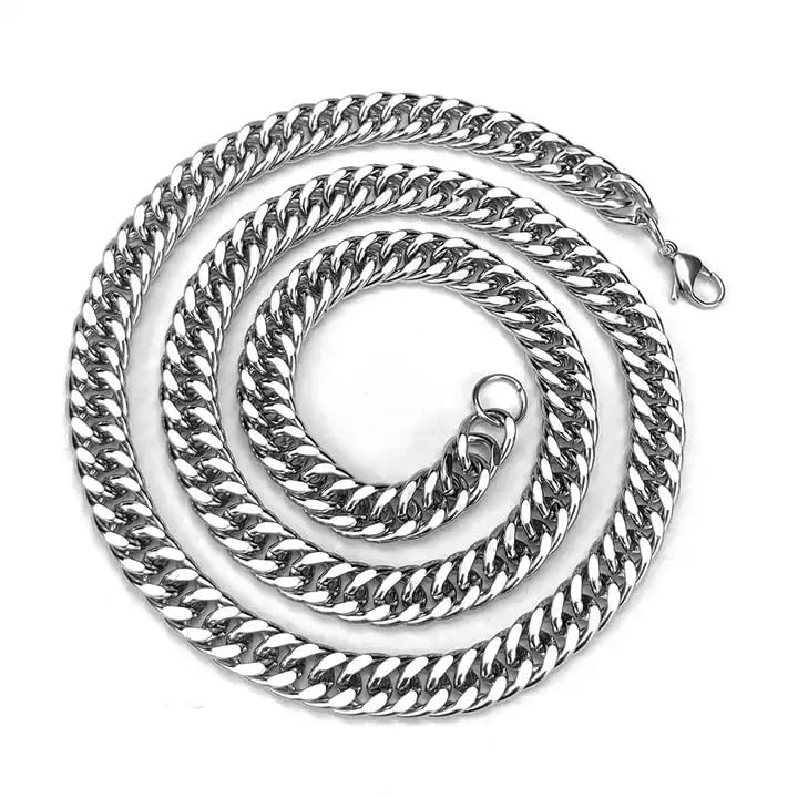 Men's Sachin Link Chain for Man Stylish Silver Necklace for men Waterproof Hypoallergenic Stainless Steel Anti Tarnish Waterproof Rust Resistant, Jewellery for mens Gifts for Boys -84-image-42