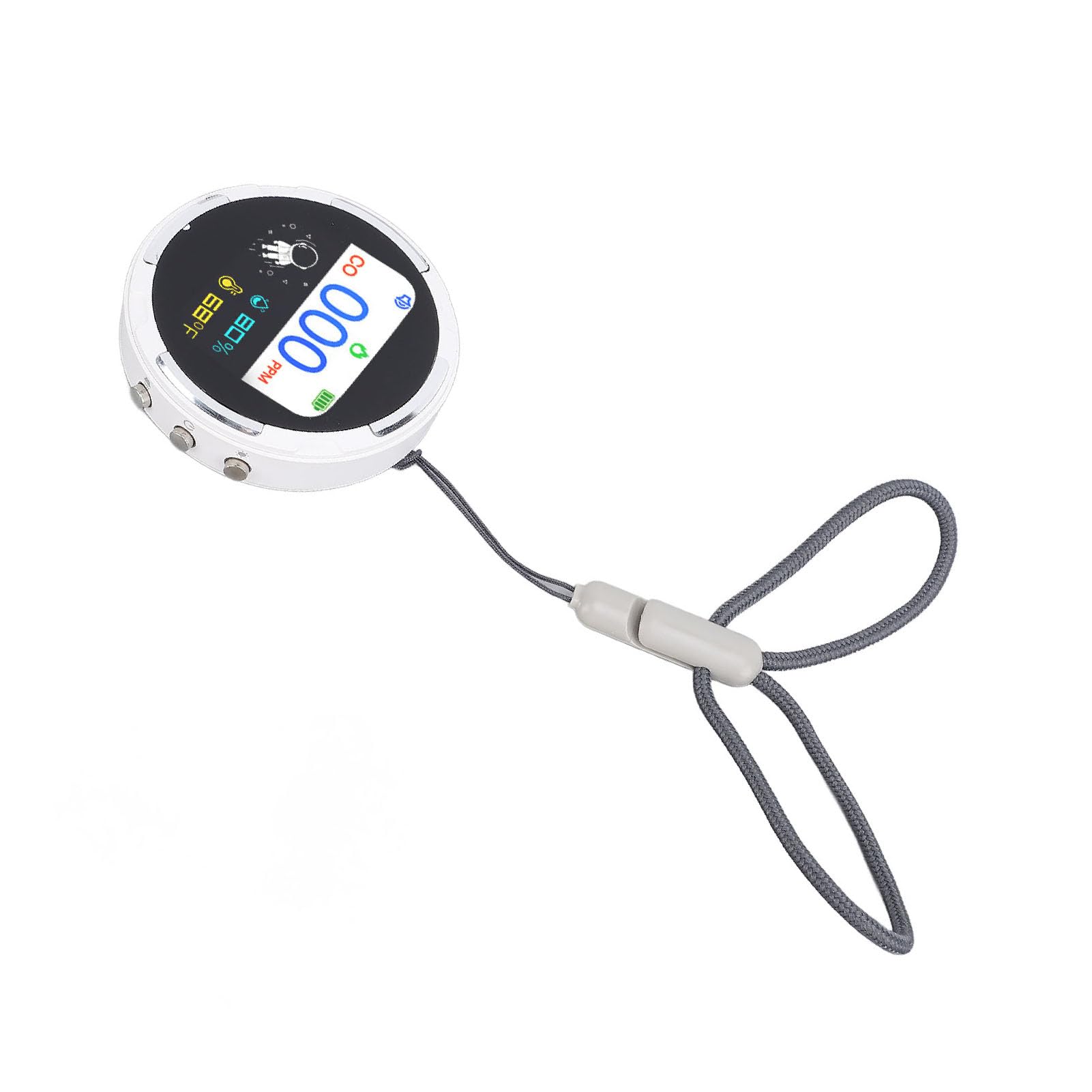 Rengue Rilevatore di CO Ricaricabile, Misuratore di Monossido di Carbonio Portatile con Sensore Elettrochimico 0-999ppm, Resistente All'Acqua per Campeggio Viaggio Casa Barca Veicolo (WHITE)