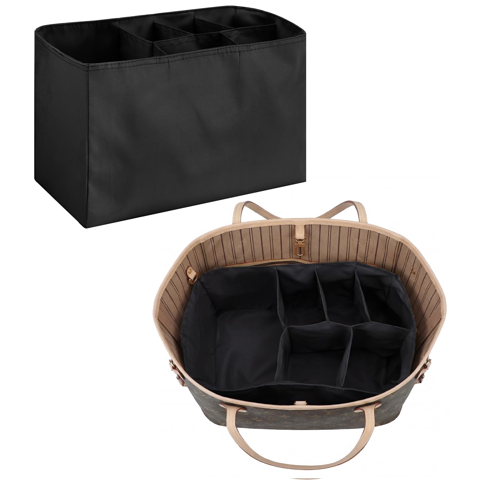 Photo 1 of Mifoci Black Diaper Bag Insert Organizer 12 x 8 x 6.3 Inch Waterproof Multi Pocket Bag Purse Organizer for Work Tote Diapers