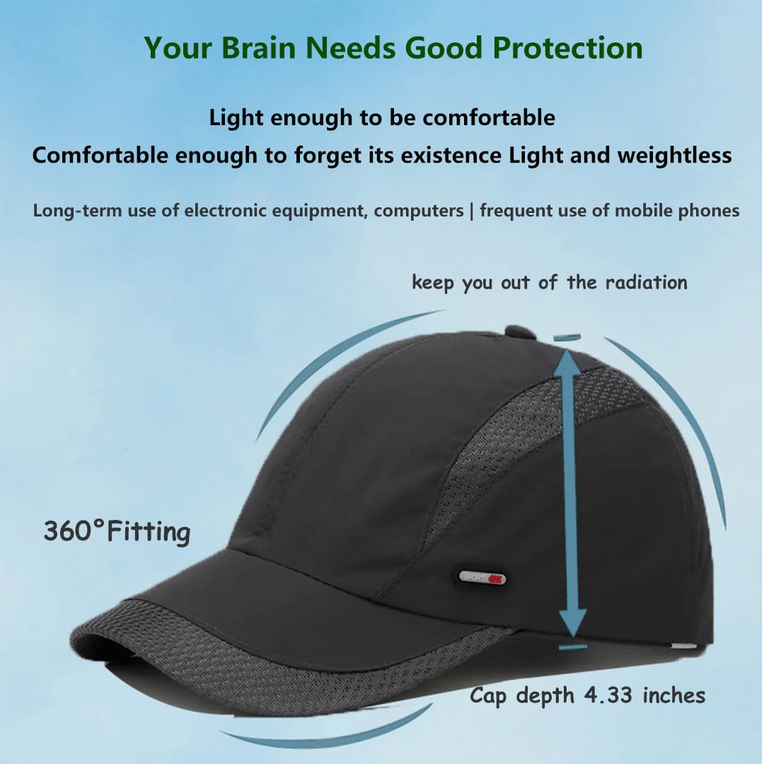 Cappuccio di Protezione Emf Efficace al 99,99% Contro Le Radiazioni, Blocco 5g, Schermatura RF, Blocco delle Radiazioni WiFi, Dimensione Universale (Regolabile)(Color:Nero)