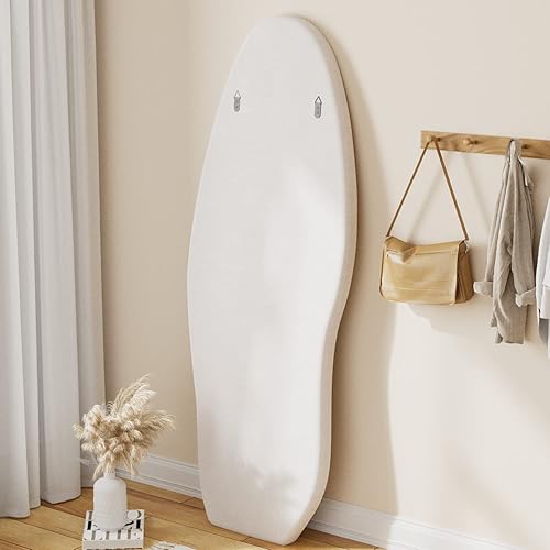 Miniatura 4 de TinyTimes Espejo de longitud completa de 63 x 24 pulgadas, espejo de suelo ondulado irregular, espejo de pared de pie, espejo colgante grande para