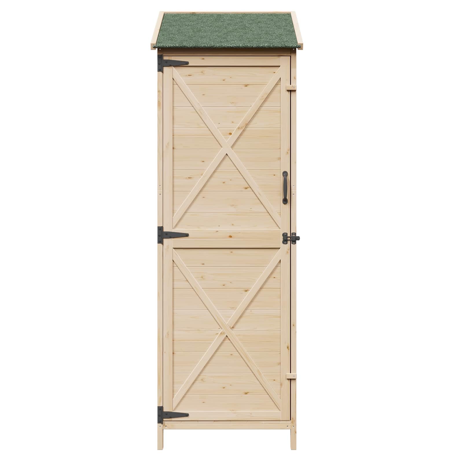Gartenschuppen aus Fichtenholz 59,5 x 56 x 176,5 cm mit Asphaltdach für den Außenbereich