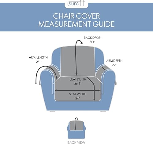 Miniatura 5 de SureFit Heirloom - Funda acolchada de algodón para muebles con borde festoneado, funda para sillón, apta para mascotas, lavable a máquina