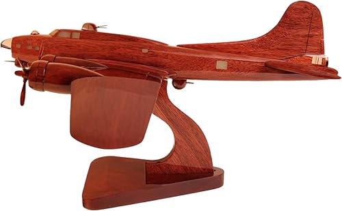 Miniatura 3 de Modelo de avión de escritorio de madera de caoba B17 Flying Fortress