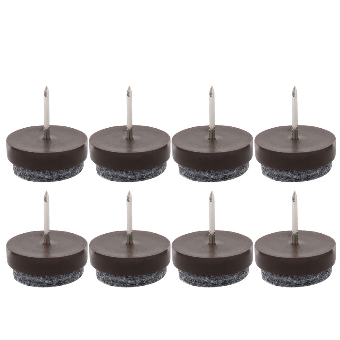 Home Table Chair Furniture Feet Legs Floor Protector Felt Pad Nails Pack of 8 Dark Brown id 810