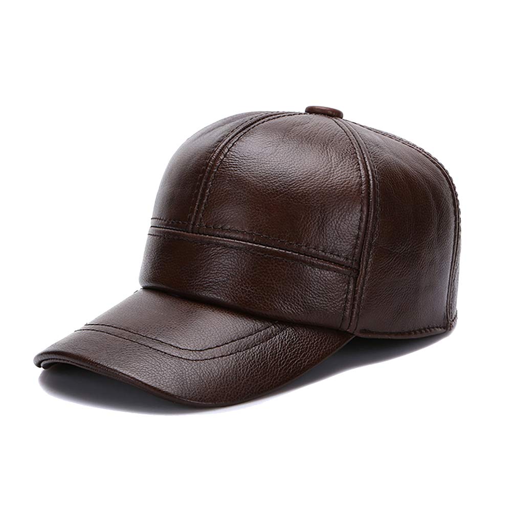 DongBao Berretto da Baseball cap Pelle Cappellino Uomo Visiera Cappello con Paraorecchie,Fodera Autunno/Inverno