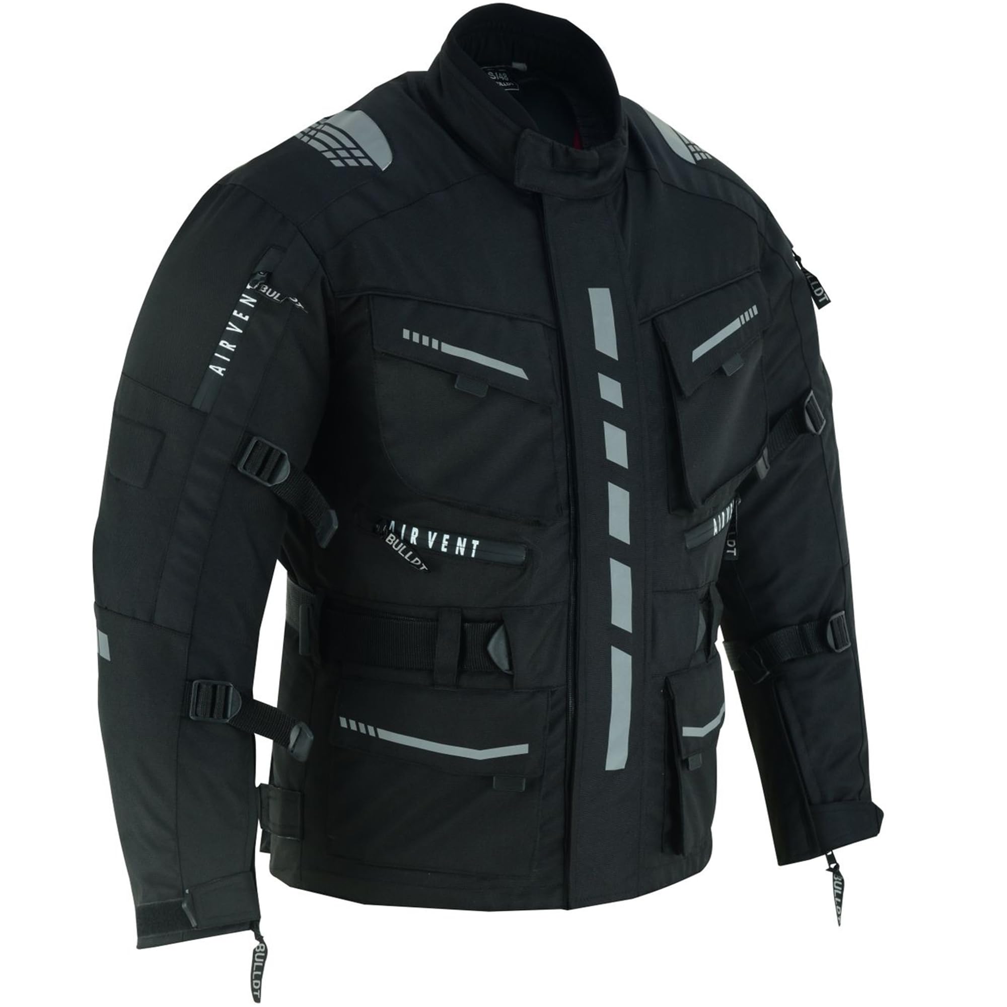 BULLDT Herren Motorradkombi Textilien motorradjacke + Motorradhose inkl. Protektoren, 58/3XL, Schwarz