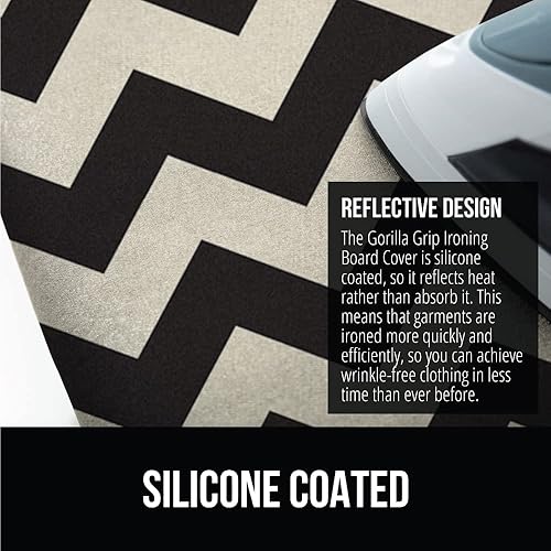 Vista 106 de Gorilla Grip - Funda reflectante de silicona para tabla de planchar